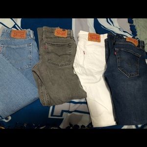 Lot of 4 levis slim/taper jeans, 30x32 and 29x32